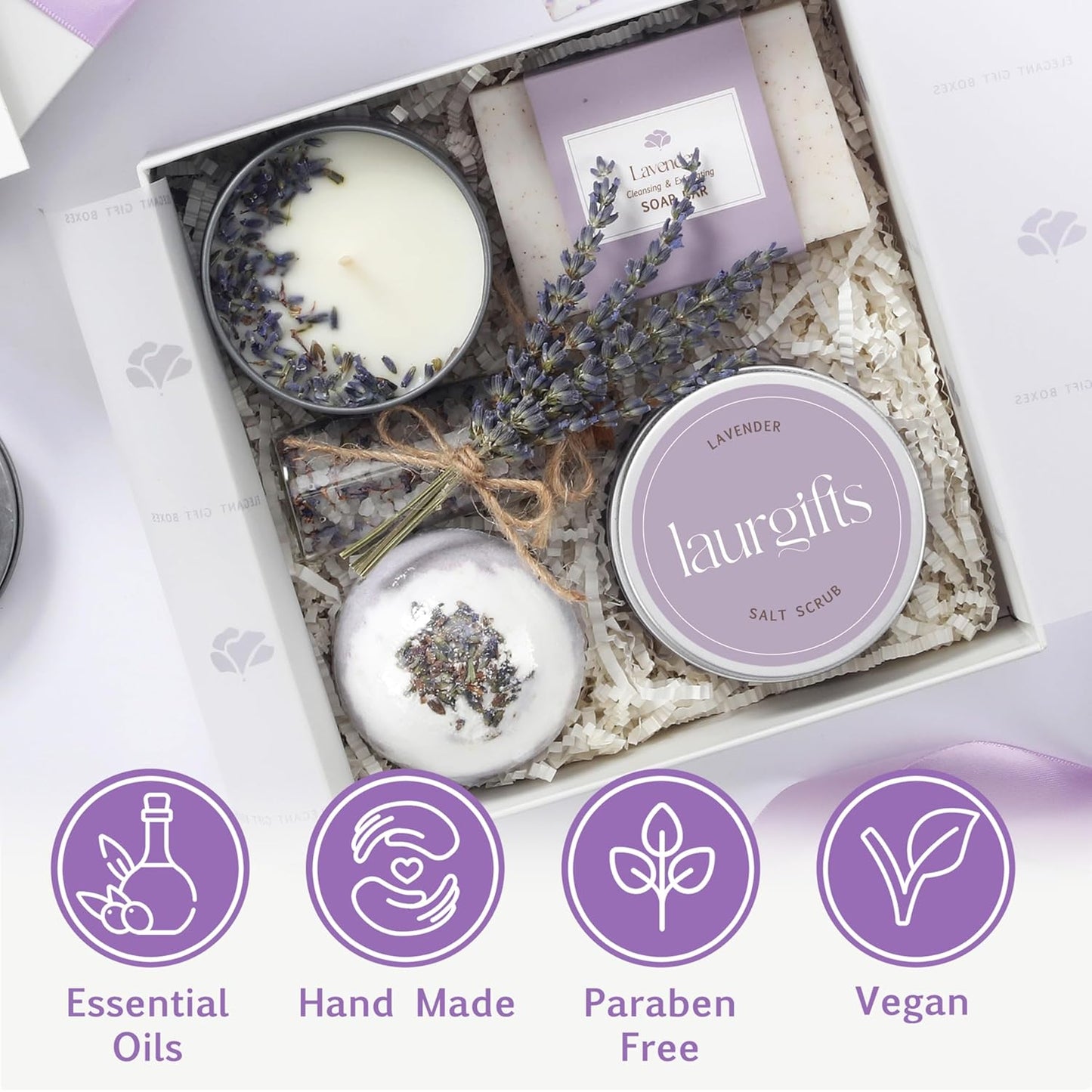 Lavender Relaxing Spa Gift Set — Calm & Restore Self-Care Box