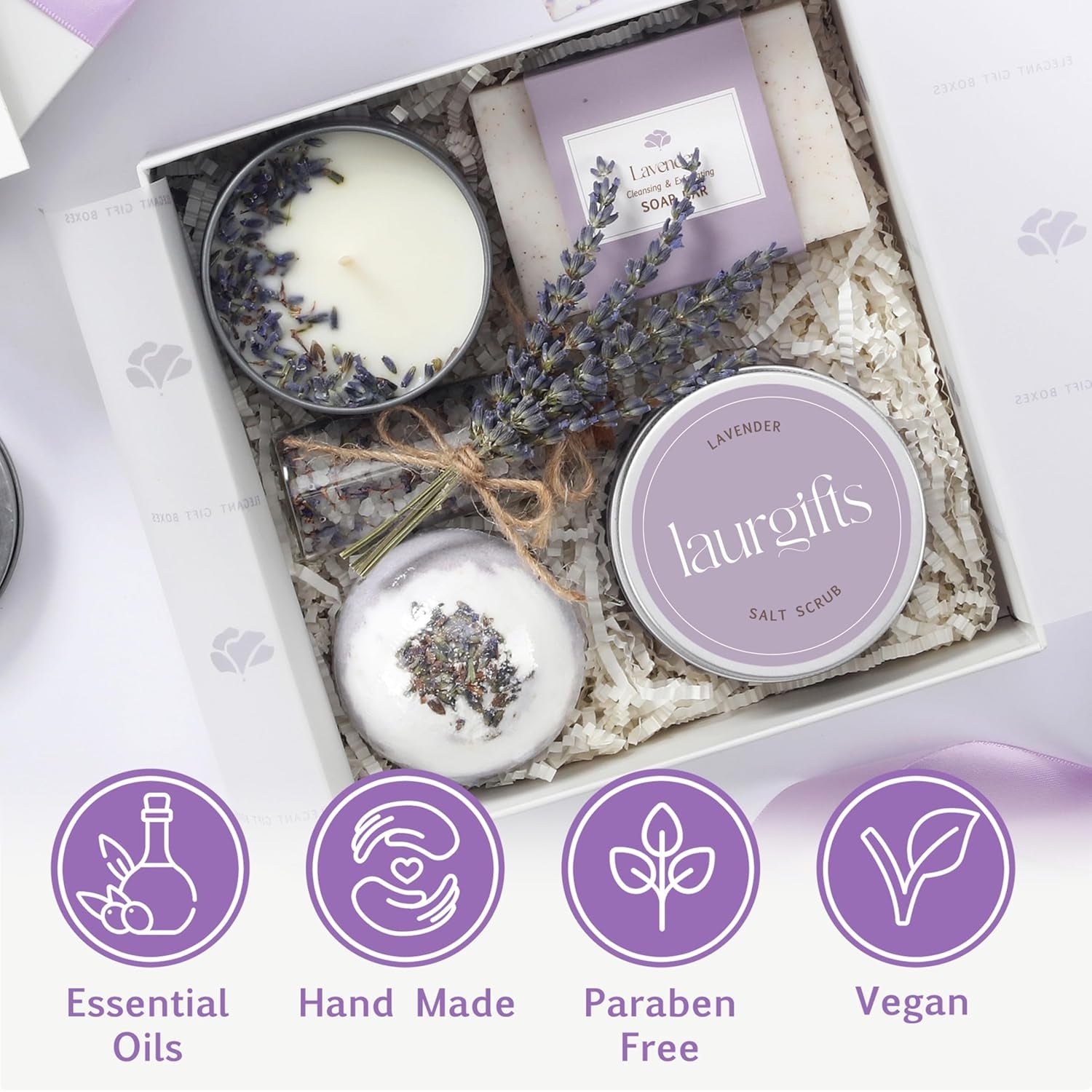 Lavender Relaxing Spa Gift Set — Calm & Restore Self-Care Box